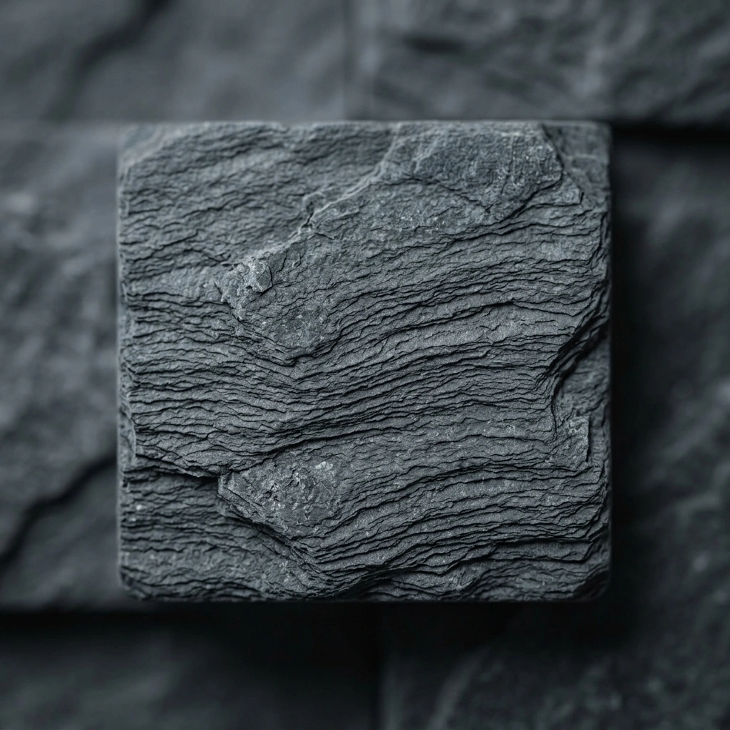Ardezie naturală gri închis, textură stratificată spartă natural — Stone Line