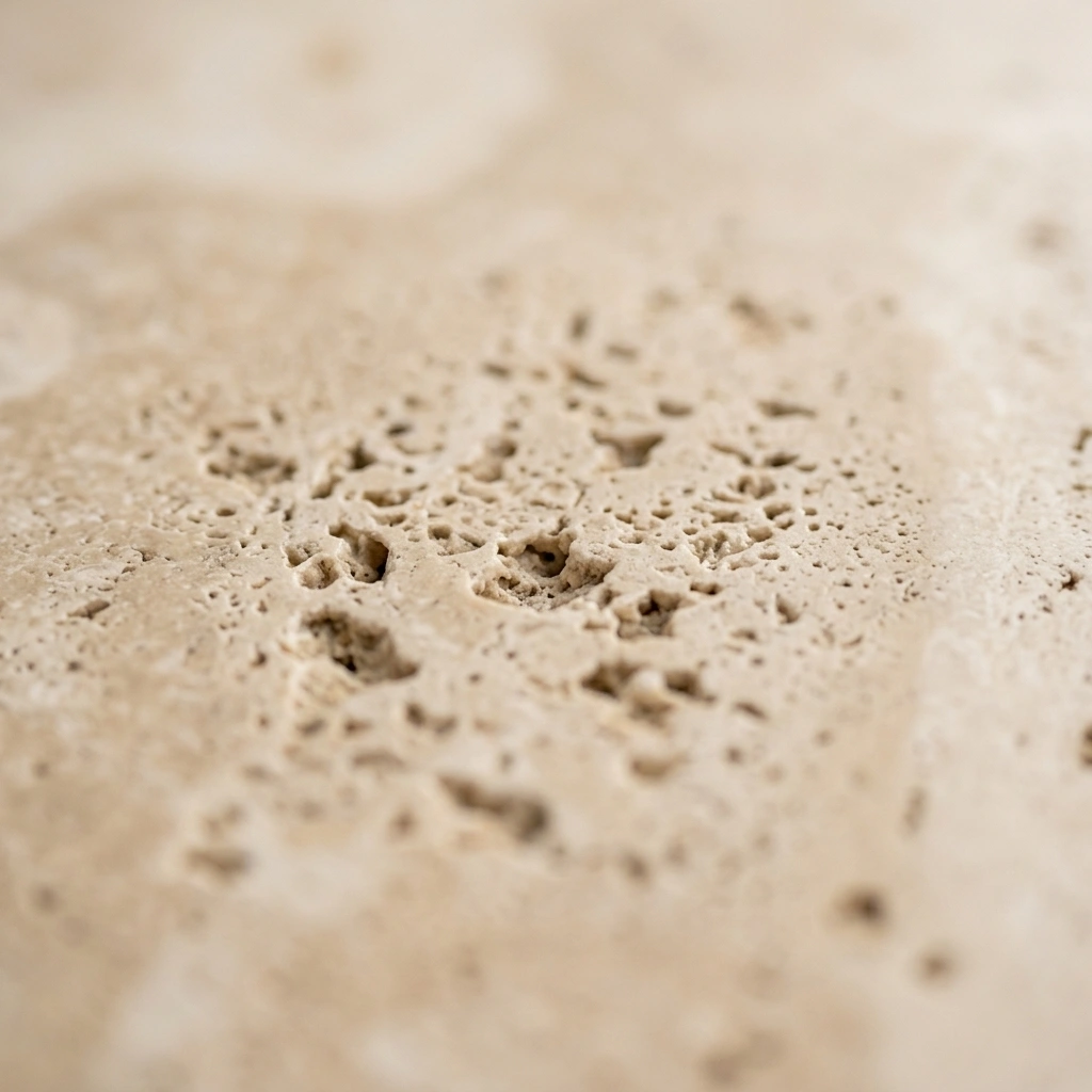 Travertin natural bej, textură poroasă, finisaj mat pentru exterior — Stone Line